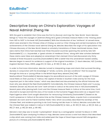 China’s Exploration: Voyages of Admiral Zheng He