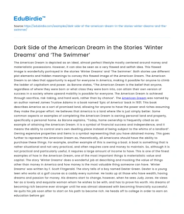 American Dream’s Dark Side in ‘Winter Dreams’ and ‘The Swimmer’