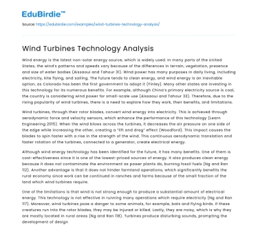 Wind Turbines Technology Analysis