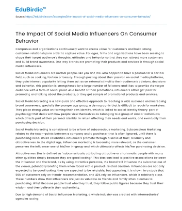 The Impact Of Social Media Influencers On Consumer Behavior
