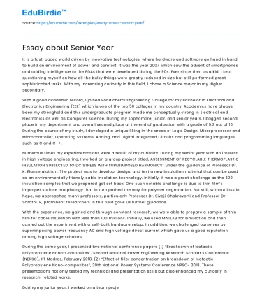 Essay about Senior Year