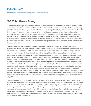 1984′ Synthesis Essay