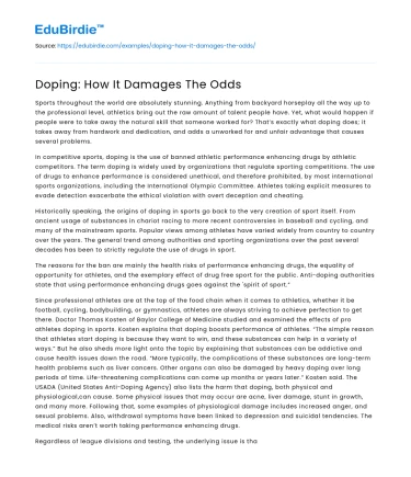 Doping: How It Damages The Odds