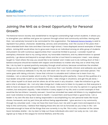 Joining the NHS as a Great Opportunity for Personal Growth