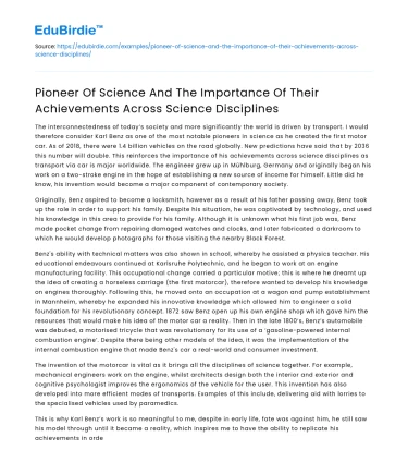 Science Pioneer’s Impact Across Disciplines