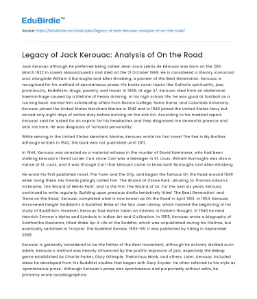 The Influence of Jack Kerouac’s On the Road