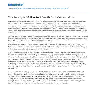 The Masque Of The Red Death And Coronavirus