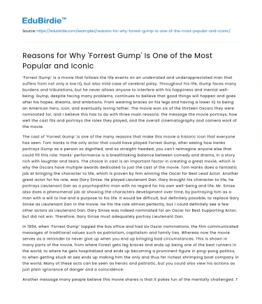 Reasons for Why ‘Forrest Gump’ Is One of the Most Popular and Iconic