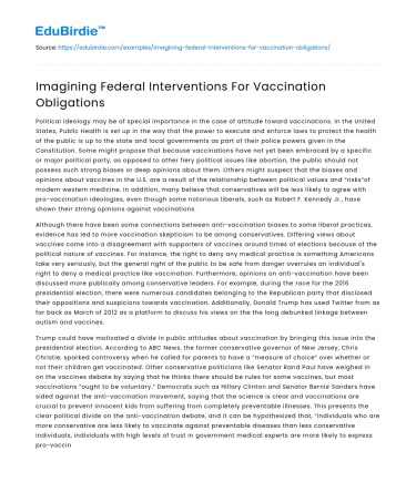 Imagining Federal Interventions For Vaccination Obligations