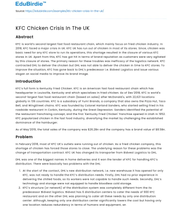 KFC Chicken Crisis In The UK