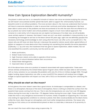 How Can Space Exploration Benefit Humanity?