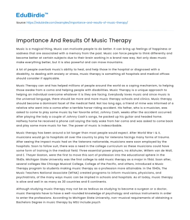 Importance And Results Of Music Therapy