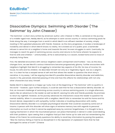 Dissociative Olympics: Swimming with Disorder