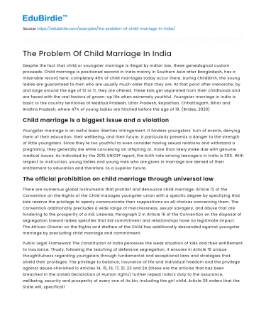 Child Marriage in India: Challenges and Solutions