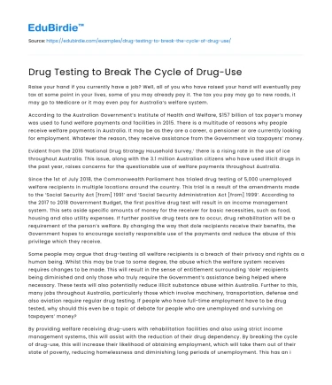 Drug Testing to Break The Cycle of Drug-Use