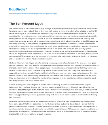 The Ten Percent Myth