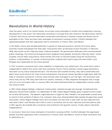 Revolutions in World History