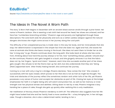 The Ideas In The Novel A Worn Path