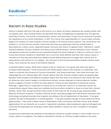 Racism in Raza Studies