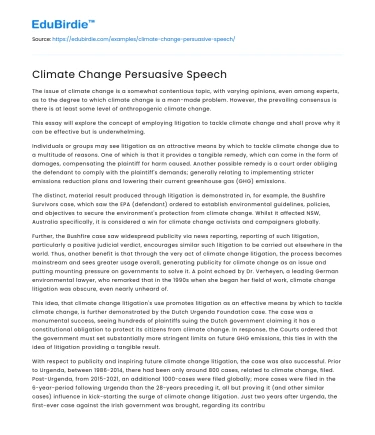 Climate Change Persuasive Speech