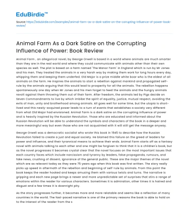 Animal Farm: A Dark Satire on Power – Book Review