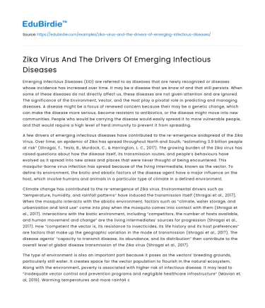 Zika Virus And The Drivers Of Emerging Infectious Diseases