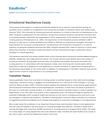 Emotional Resilience Essay