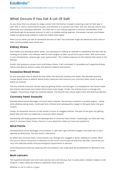 What Occurs If You Eat A Lot Of Salt