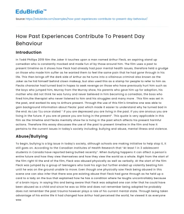 How Past Experiences Contribute To Present Day Behaviour