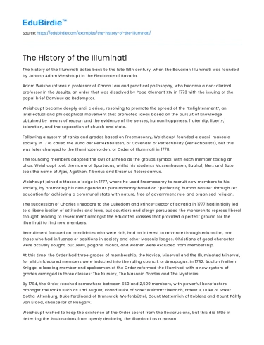 The History of the Illuminati