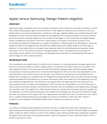 Design Patent Disputes: Apple and Samsung