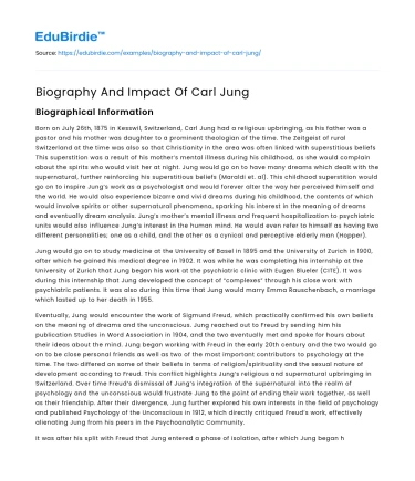 Biography And Impact Of Carl Jung