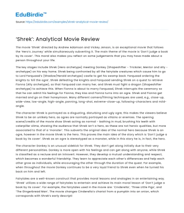 ‘Shrek’: Analytical Movie Review