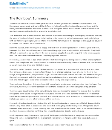 The Rainbow’: Summary