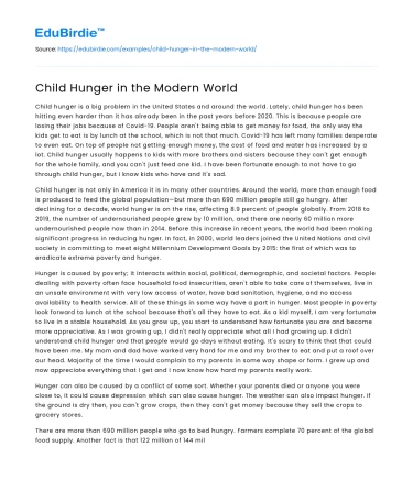 Child Hunger in the Modern World