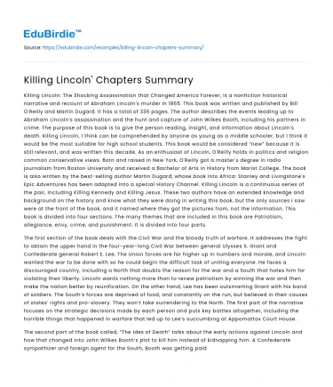 Killing Lincoln’ Chapters Summary