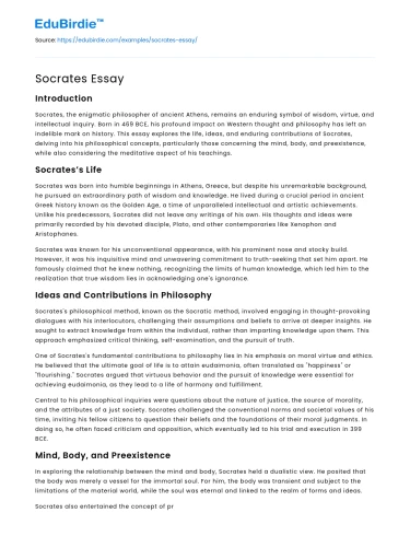 Socrates Essay