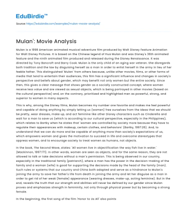 Mulan’: Movie Analysis