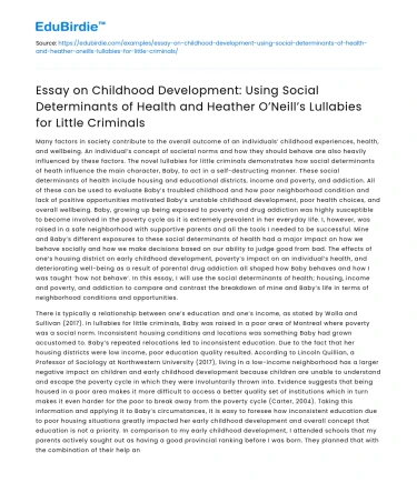 Childhood Development: Social Determinants and Health Impacts