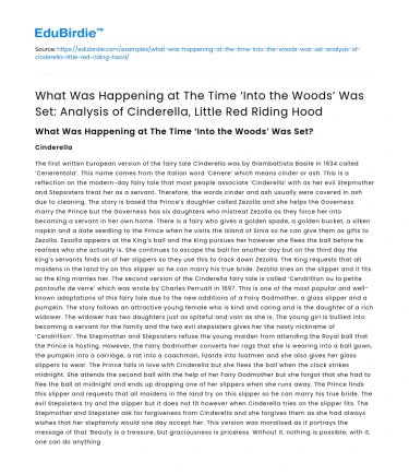 Analysis of Cinderella, Little Red Riding Hood in ‘Into the Woods’