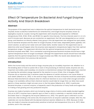 Temperature’s Impact on Bacterial, Fungal Enzymes & Starch Breakdown