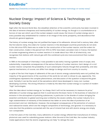 Nuclear Energy: Transformative Impacts on Society