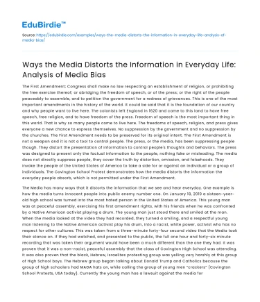 Media Bias: Distortion of Everyday Information
