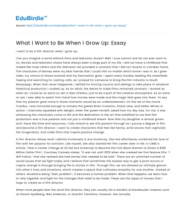 What I Want to Be When I Grow Up: Essay