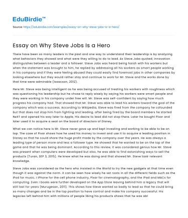 Steve Jobs: A Modern-Day Hero