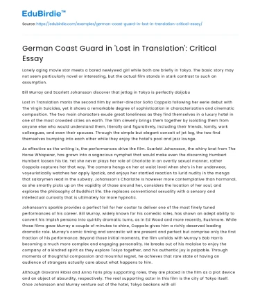 German Coast Guard in ‘Lost in Translation’: Critical Essay