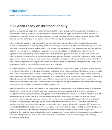 500 Word Essay on Intersectionality