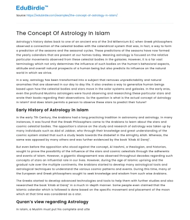 The Concept Of Astrology In Islam