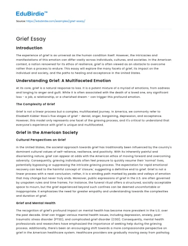 Grief Essay