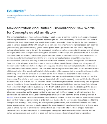 Mexicanization and Cultural Globalization: New Words for Old Concepts